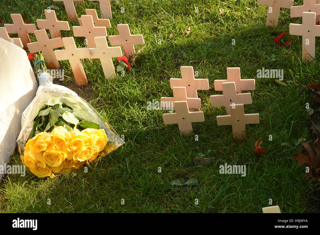 Crosses andd flowers Stock Photo