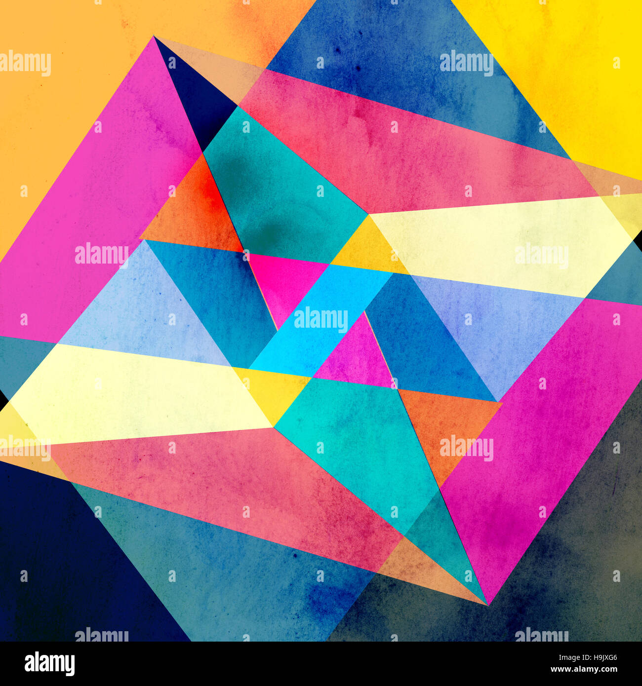 Abstract colorful watercolor background with different geometric ...