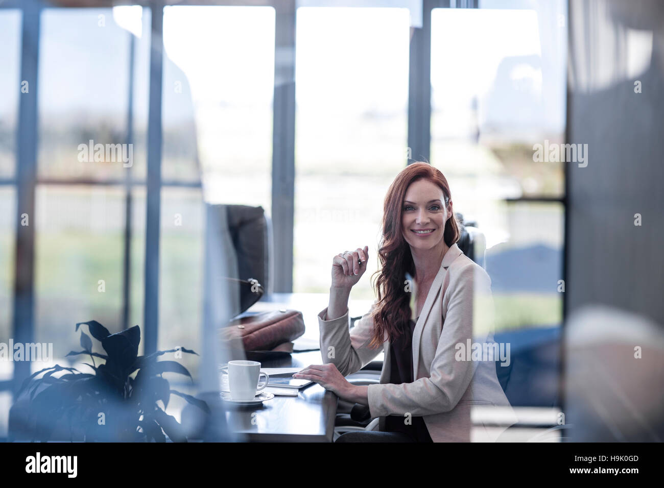 Successful businesswoman working in office Stock Photo - Alamy