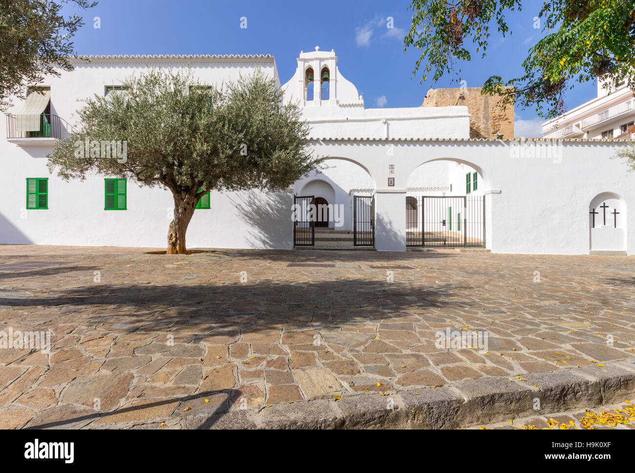Spain, Balearic Islands, Ibiza, Sant Antoni de Portmany, the church Stock Photo