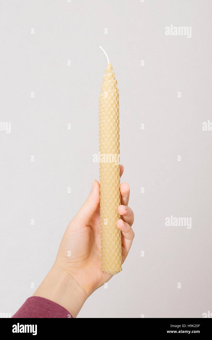 Girl holding candle Stock Photo Alamy