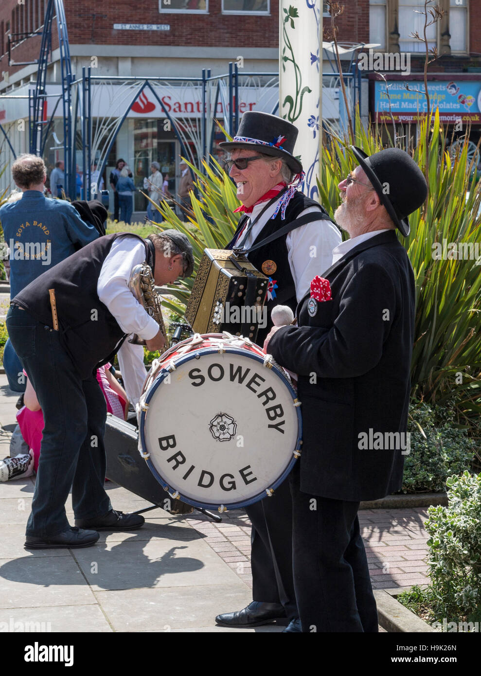 Folk dancers in st annes Stock Photo