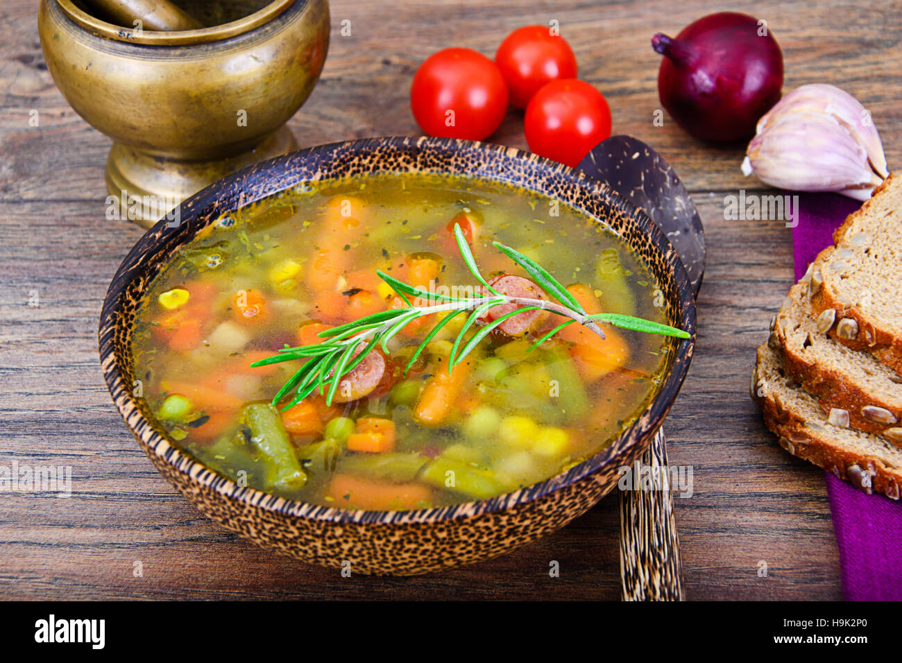 Vegetable Soup. Diet Fitness Nutrition Studio Photo Stock Photo - Alamy