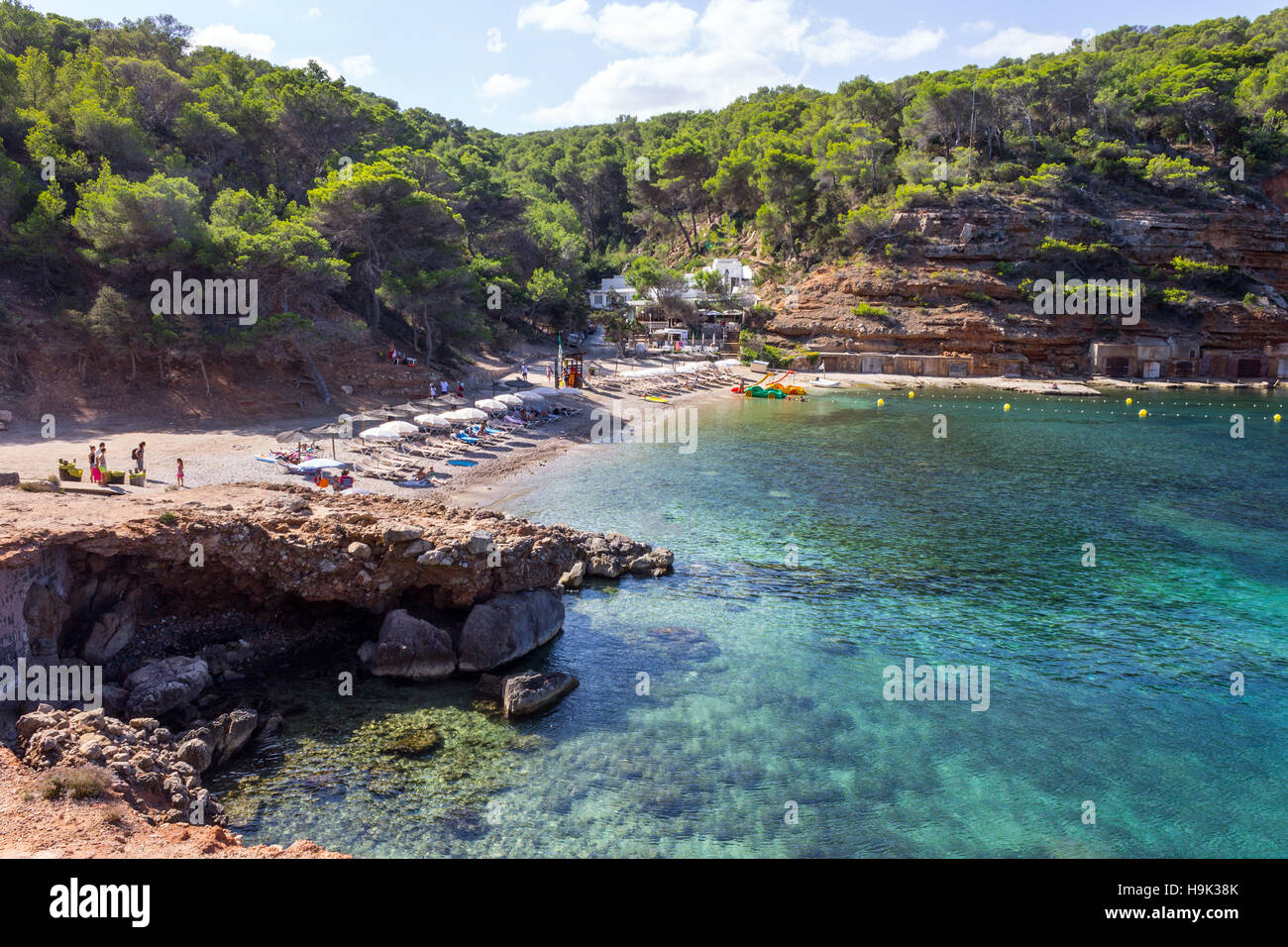 Spain, Balearic Island, Ibiza, Cala Salada beach Stock Photo