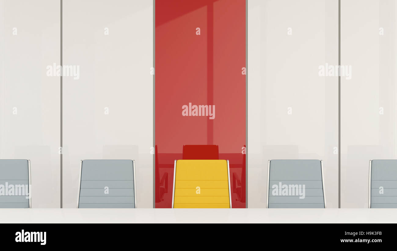 Conference Room With One Chair Standing Out From The Crowd