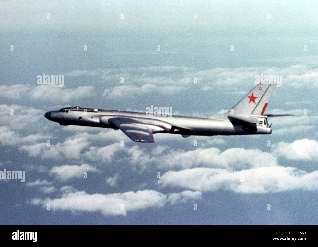 Soviet Tu-16 E aircraft. The Tupolev Tu-16, twin-engined jet strategic bomber used by the Soviet Union. Stock Photo