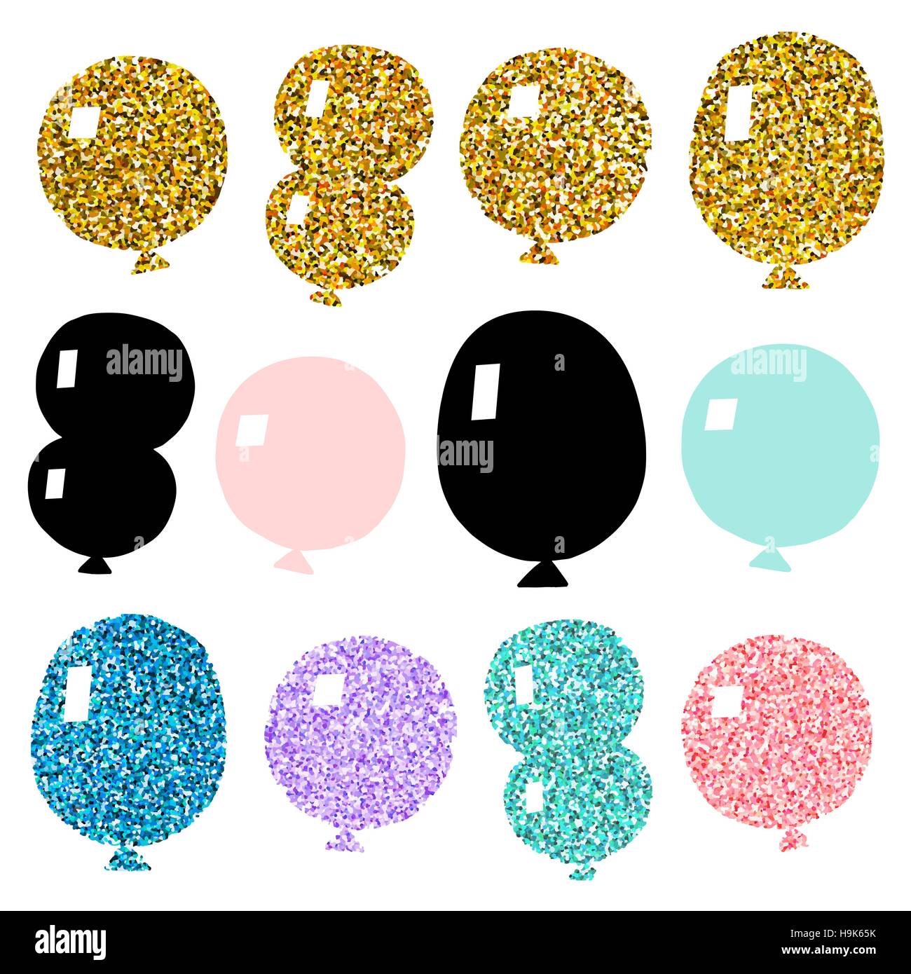 Vector. Set of balloons isolated on white background Stock Vector Image ...