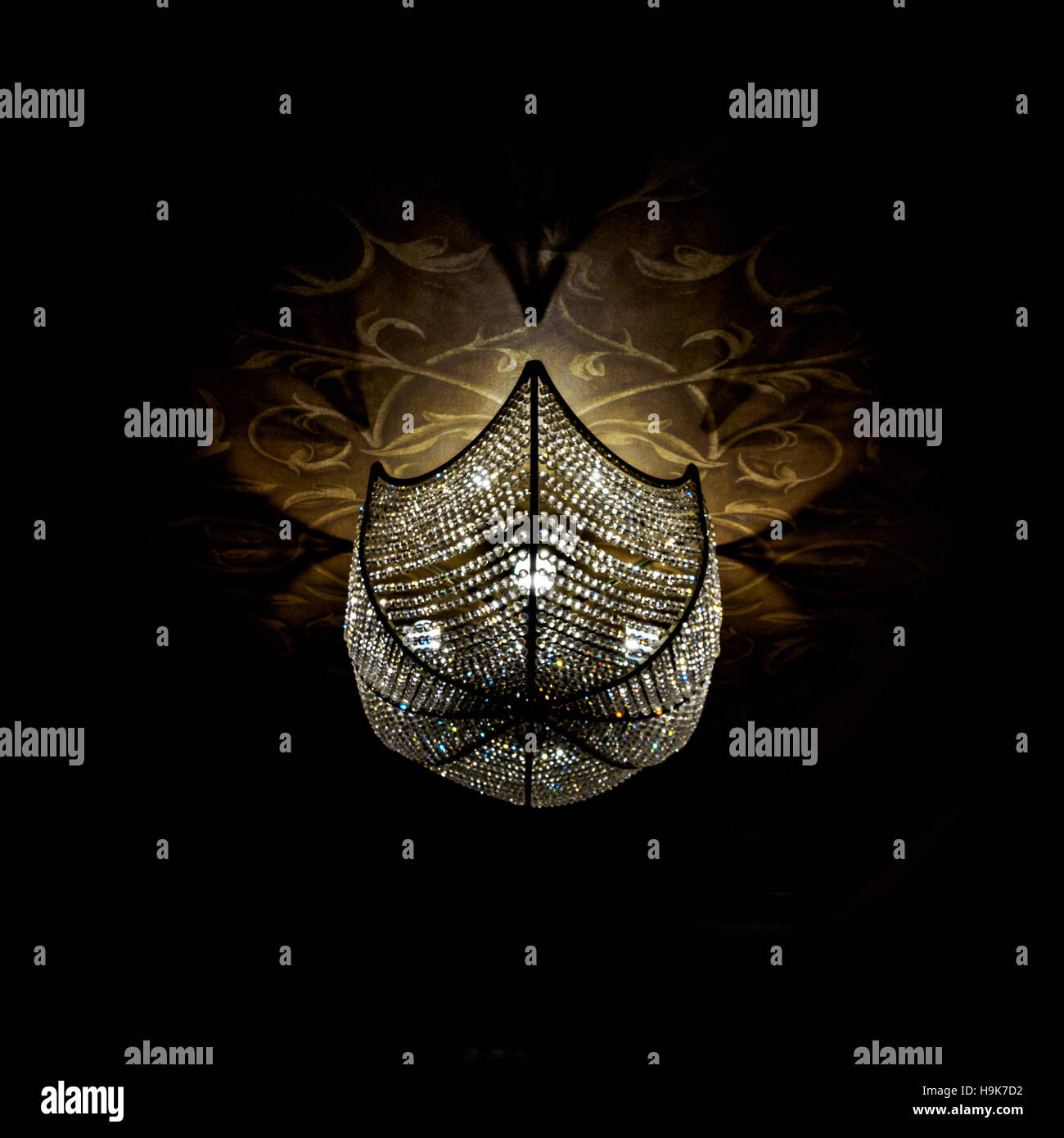 This is a glass lighting fixture in the French Quarter in New Orleans