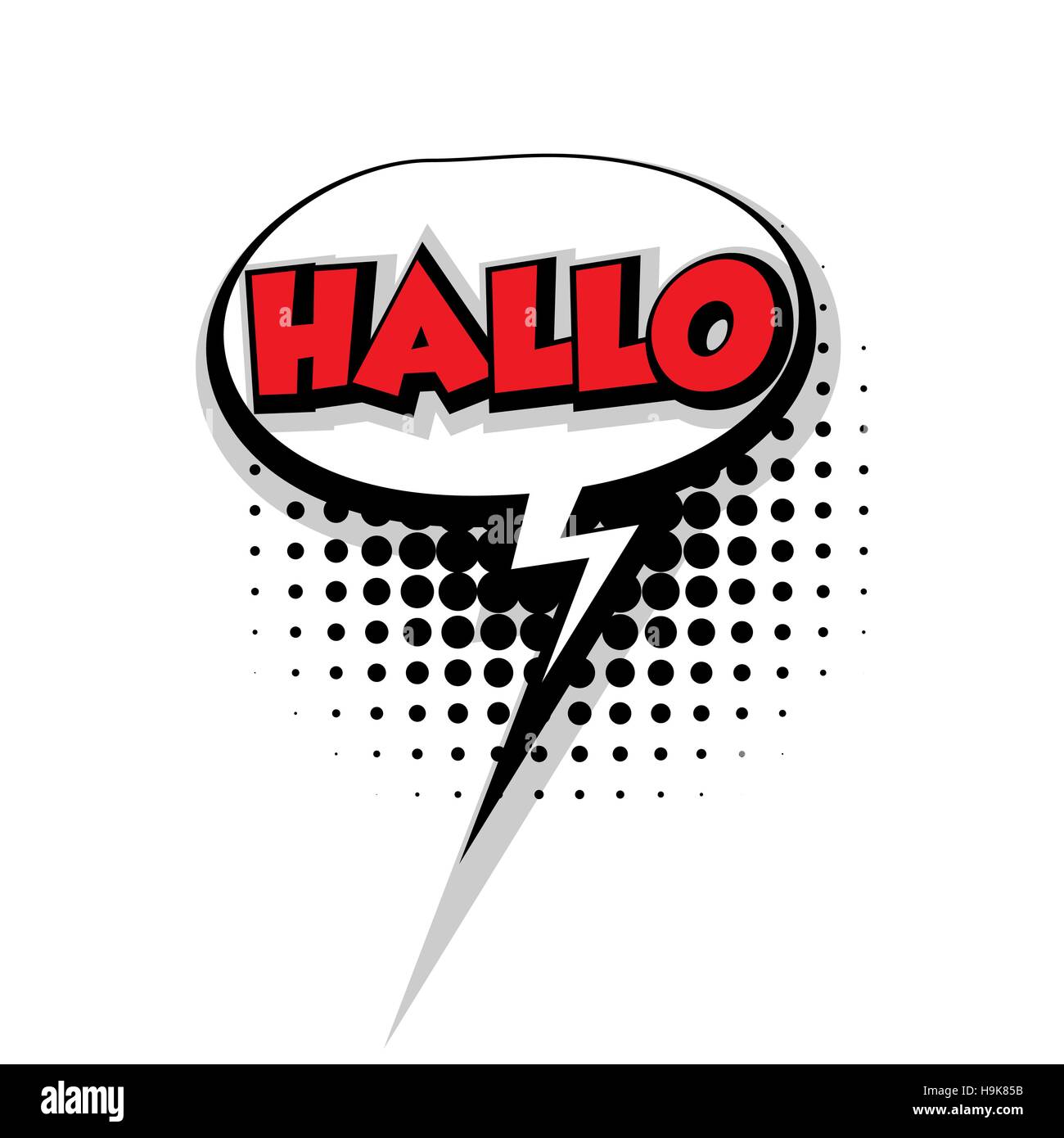 Comic text hallo sound effects pop art Stock Vector