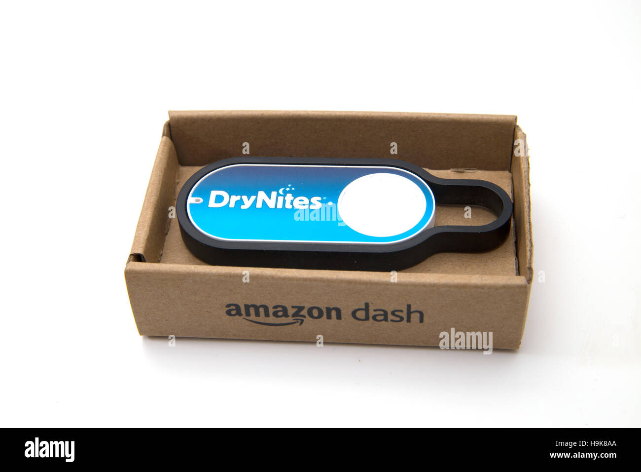 Amazon Dash Button. Illustrative editorial picture of Amazon dash