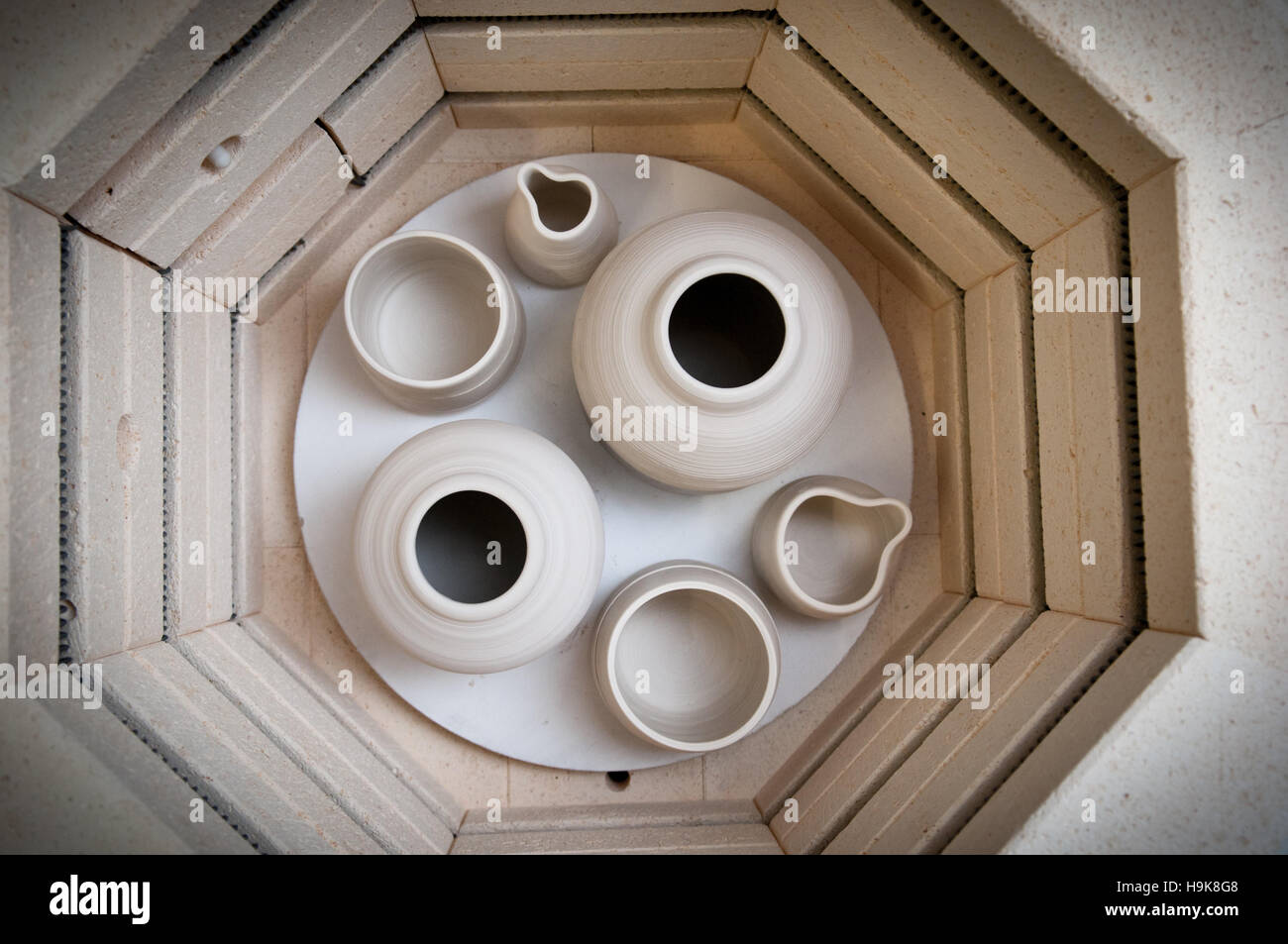 Pottery making kiln ready for the firing process Stock Photo