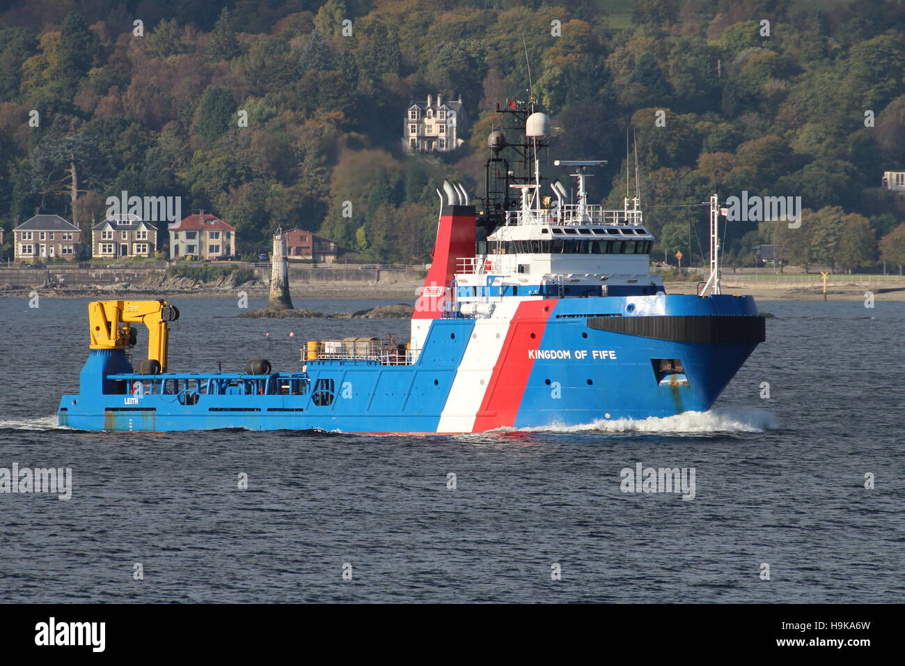 MV Kingdom of Fife, operated by Briggs Marine, passing Cloch Point