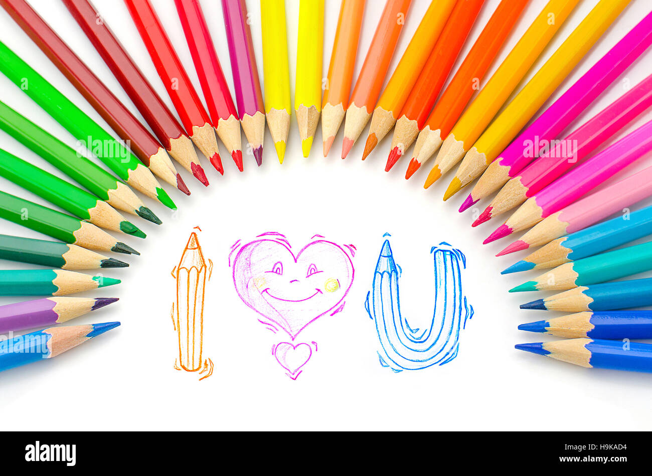 Color pencils drawings Stock Photo
