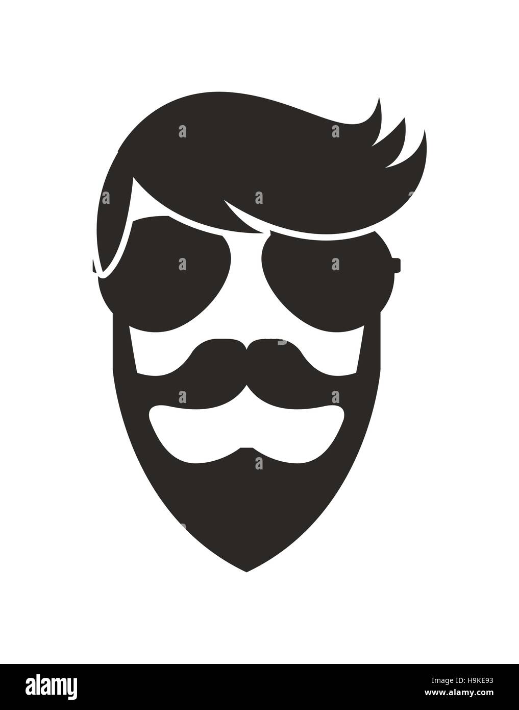 face of men with beard and wearing sunglasses over white background ...