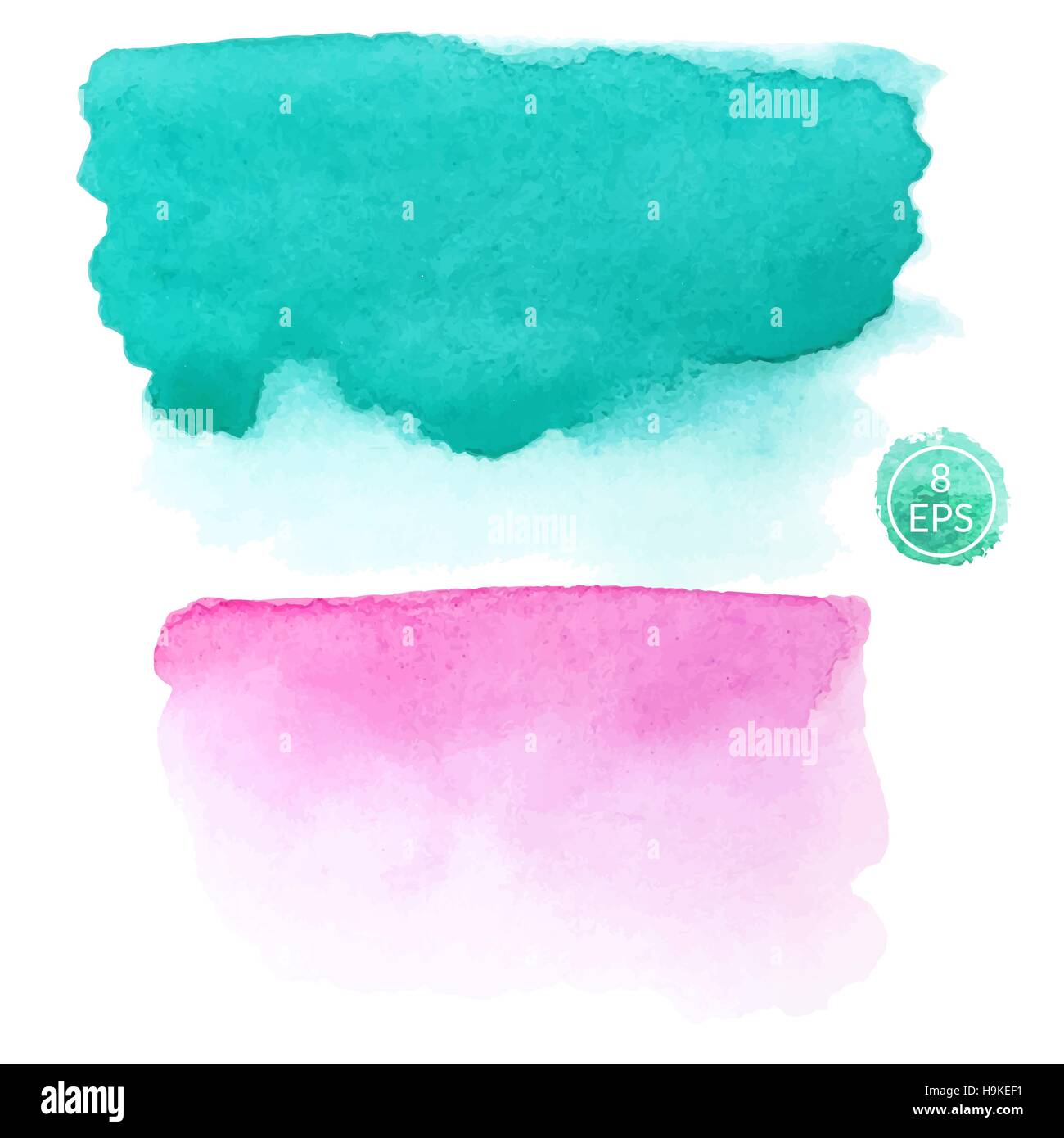 Vector. Set of hand drawn gentle gradient watercolor shapes. Watercolor shapes for your design. Stock Vector