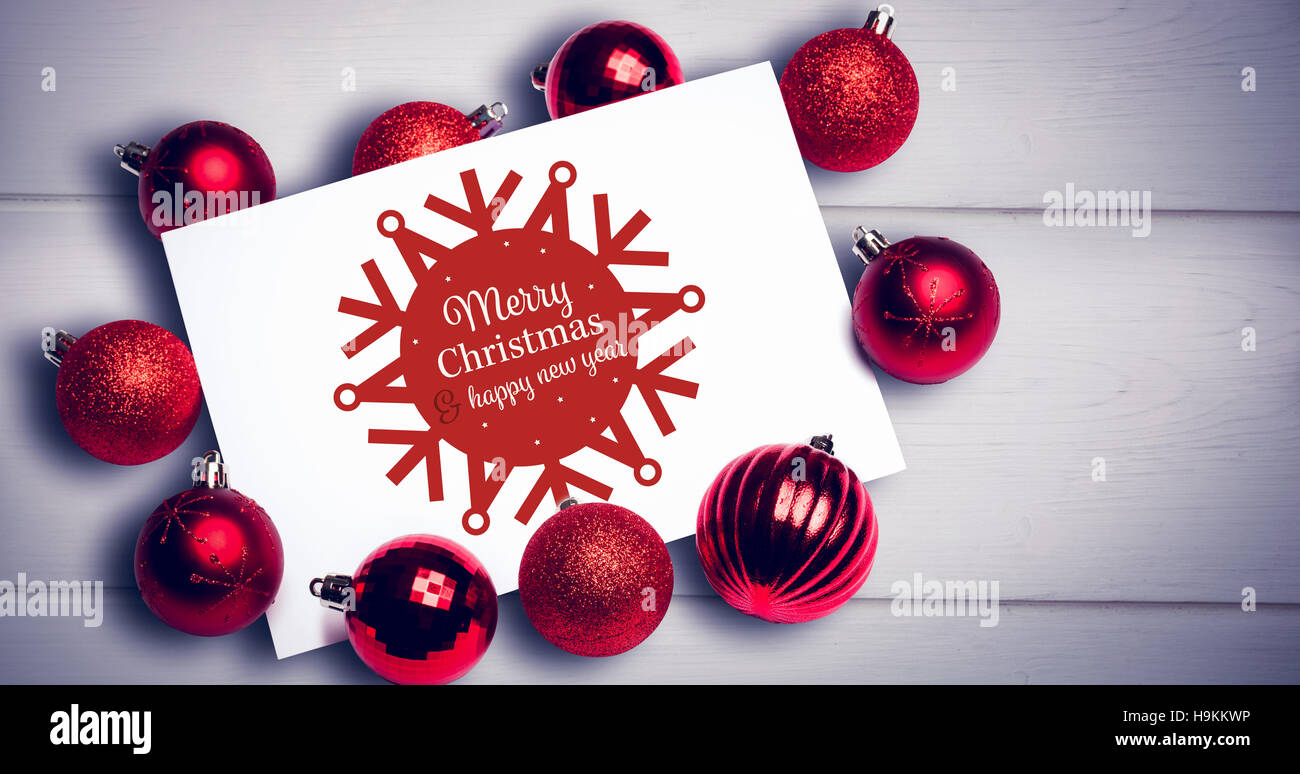 Composite image of white and red greetings card Stock Photo