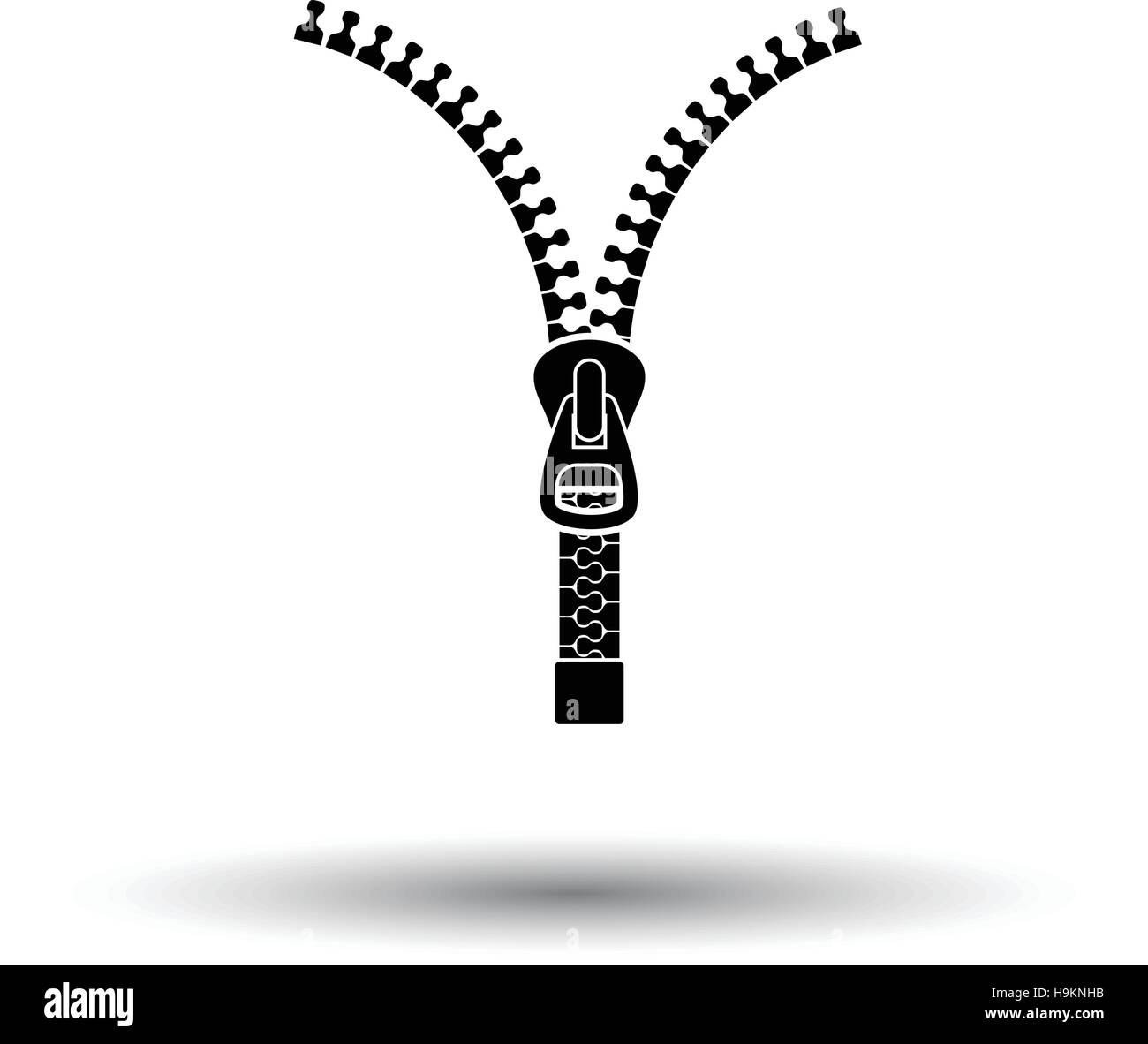 Sewing zip line icon. White background with shadow design. Vector