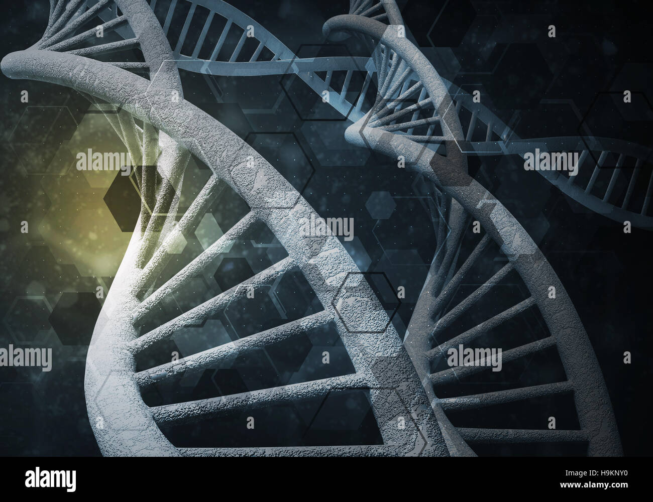 DNA molecules background, 3D rendering Stock Photo - Alamy