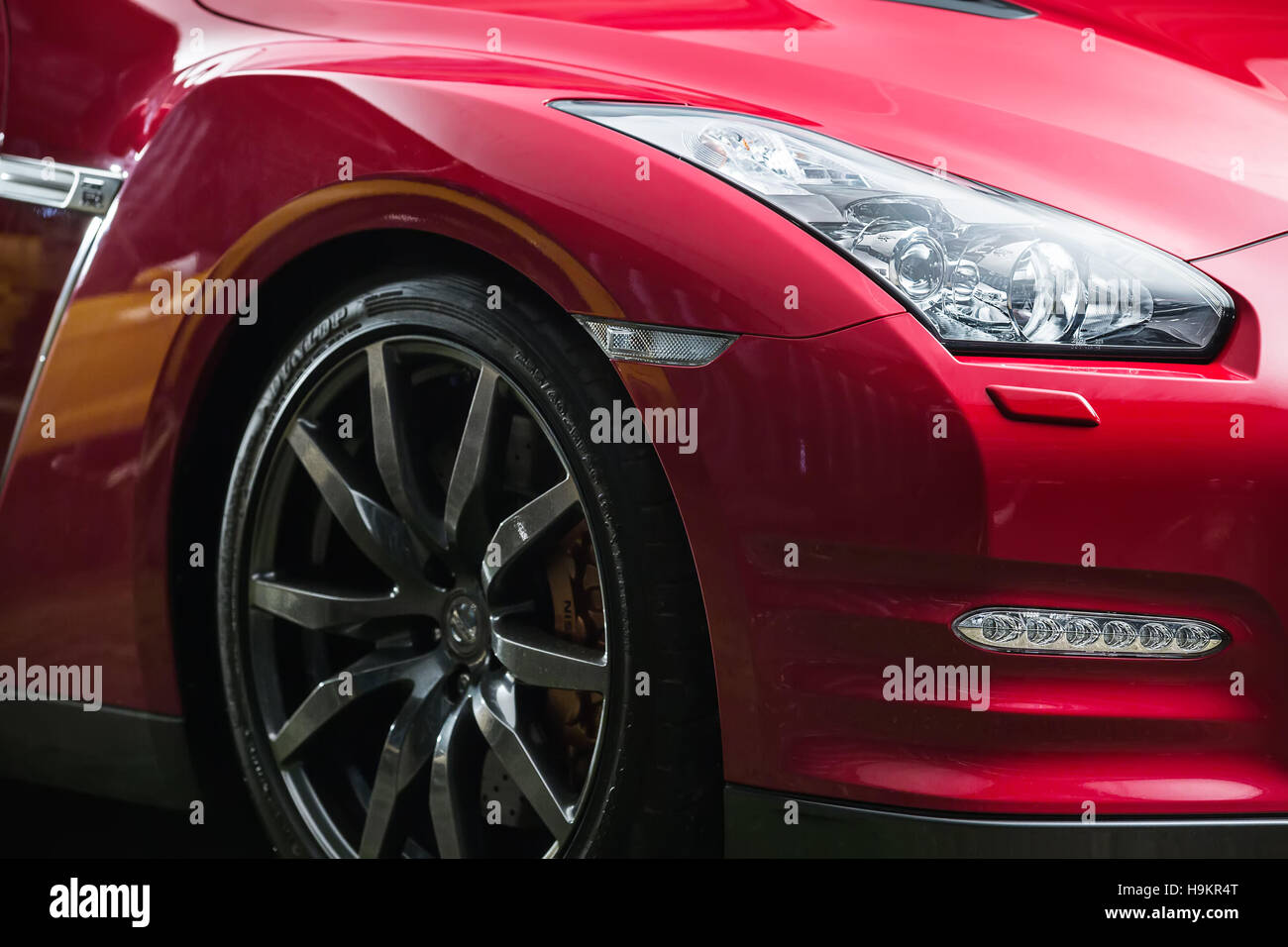 Red-black Nissan GT-R tuning Stock Photo