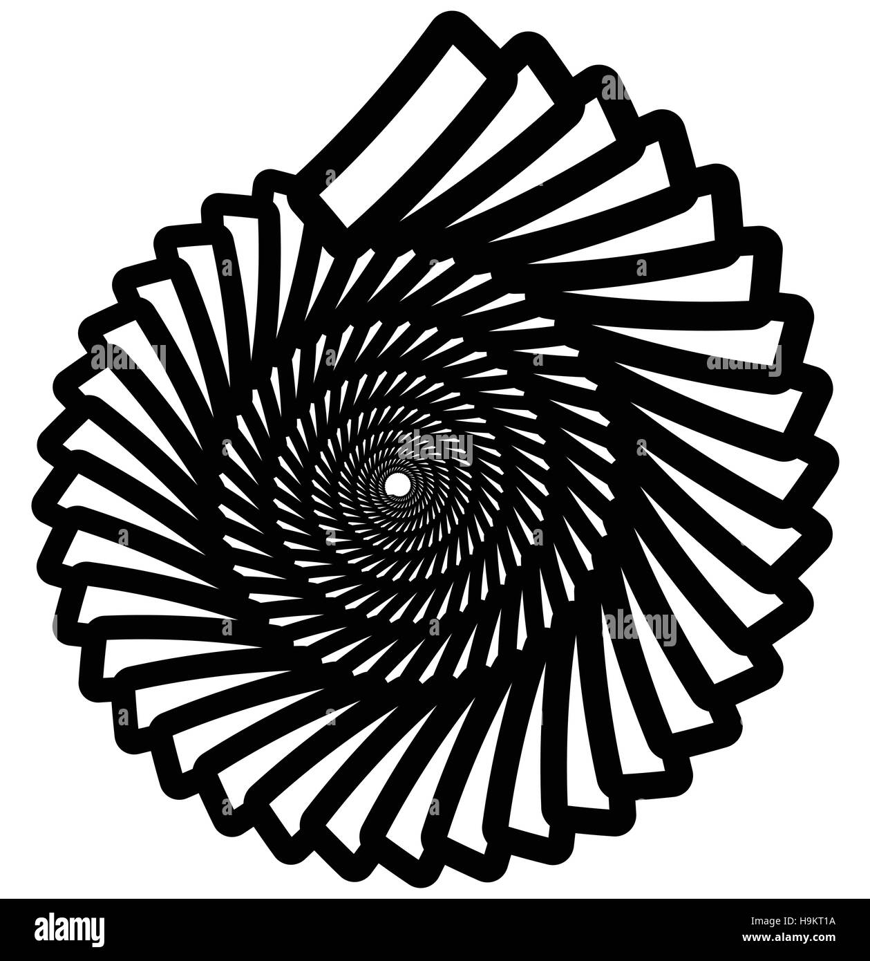 Rotating Radial Pattern Circular geometric spiral, volute element. Rotating radial shape Stock ...