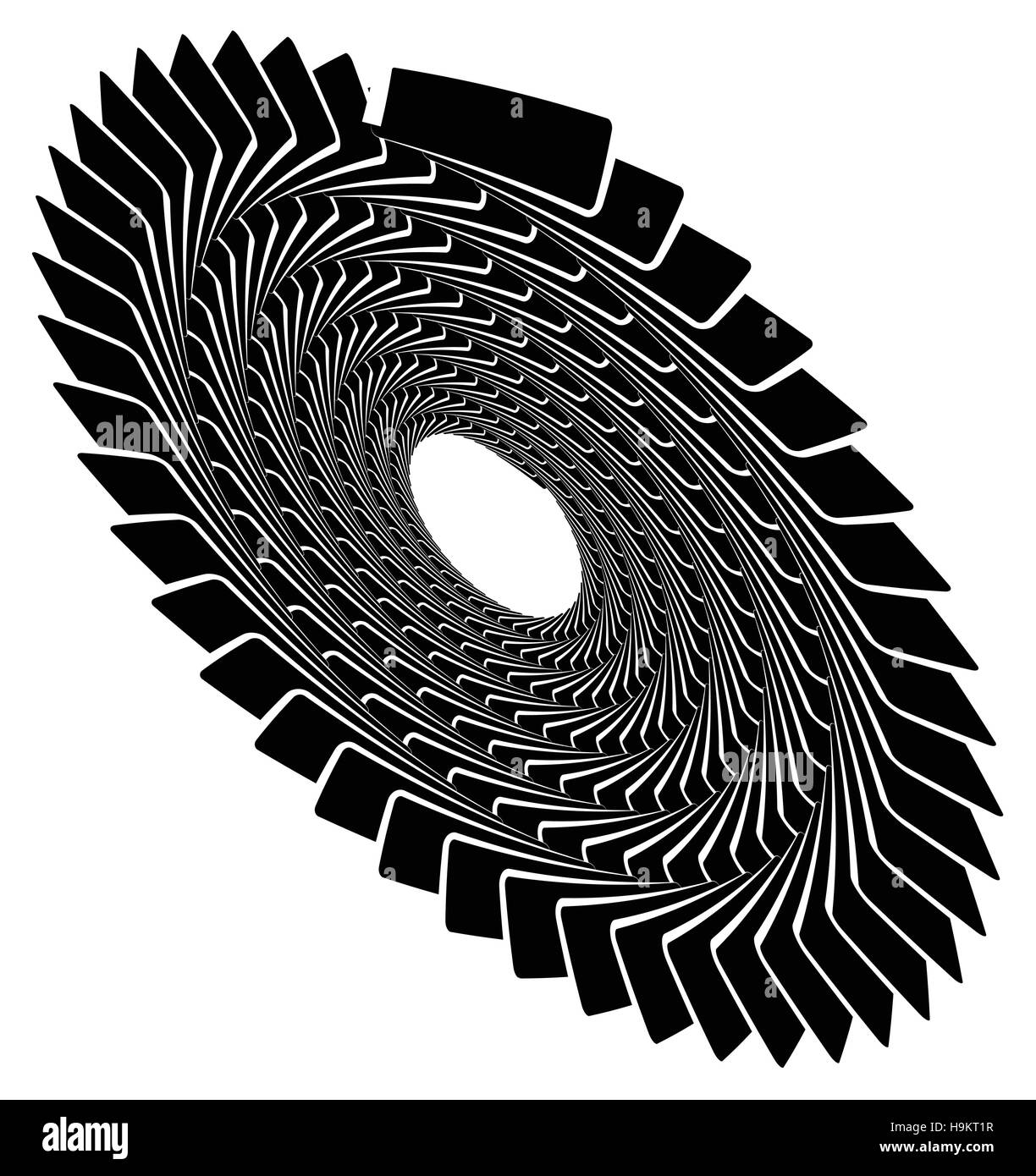 Rotating Radial Pattern Circular geometric spiral, volute element. Rotating radial shape Stock ...