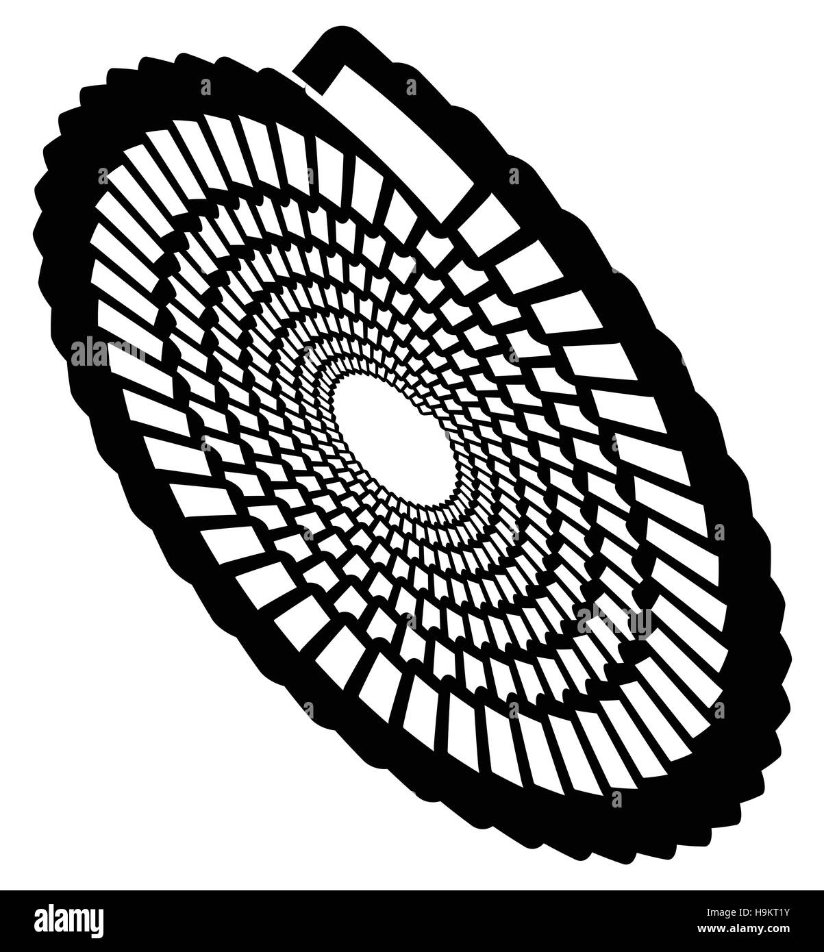 Rotating Radial Pattern Circular geometric spiral, volute element. Rotating radial shape Stock ...