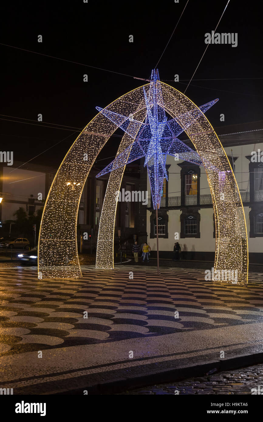 Christmas Lights in Funchal, Madeira Stock Photo Alamy