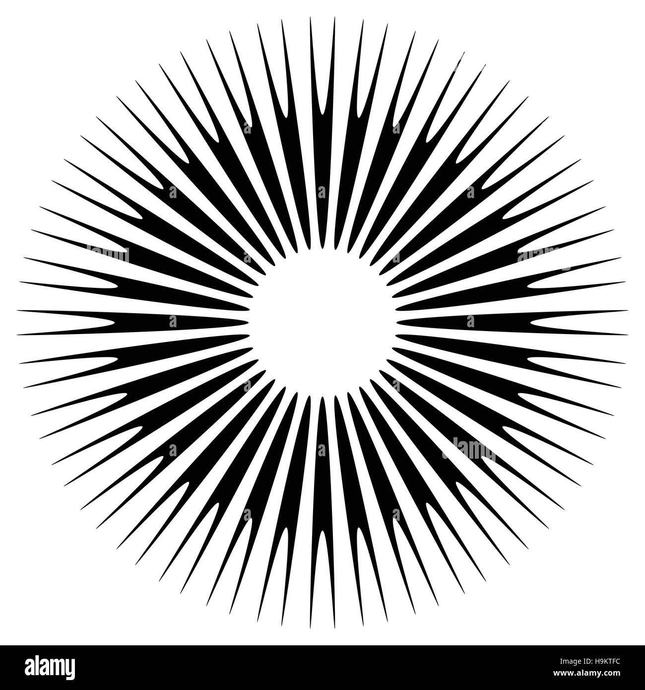 Abstract circular element, radial lines shape. Geometric element Stock ...
