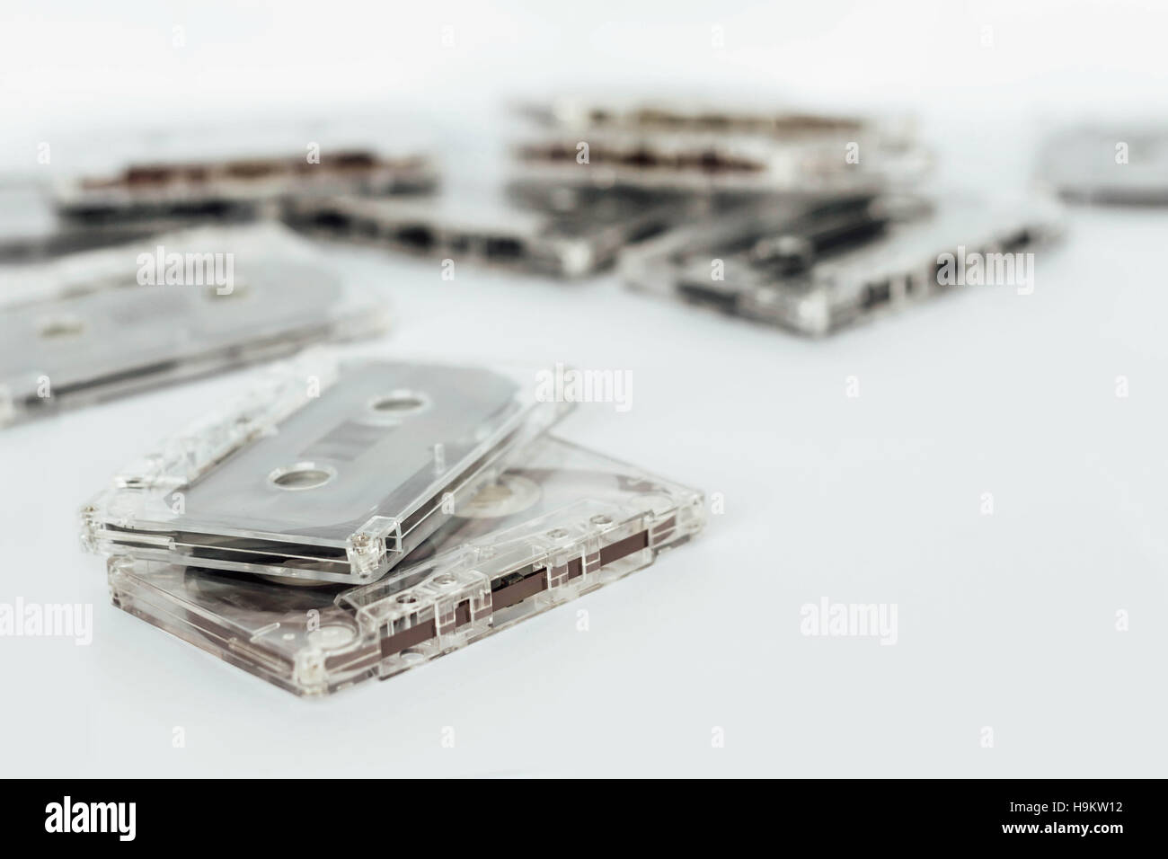 Cassette tape on white background Stock Photo - Alamy