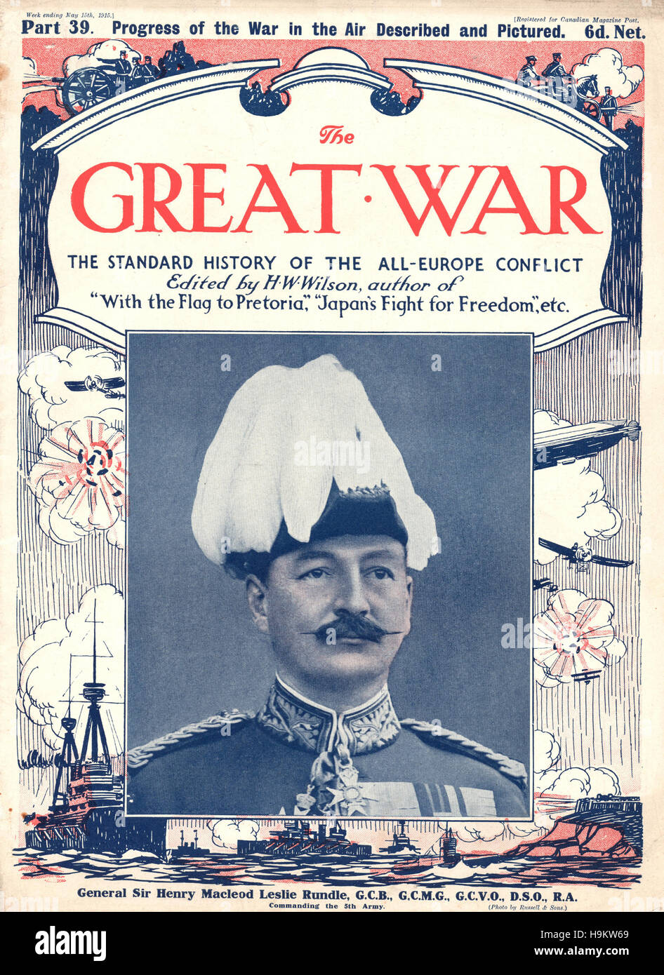 1915 The Great War front page General Sir Henry Macleod Leslie Rundle ...