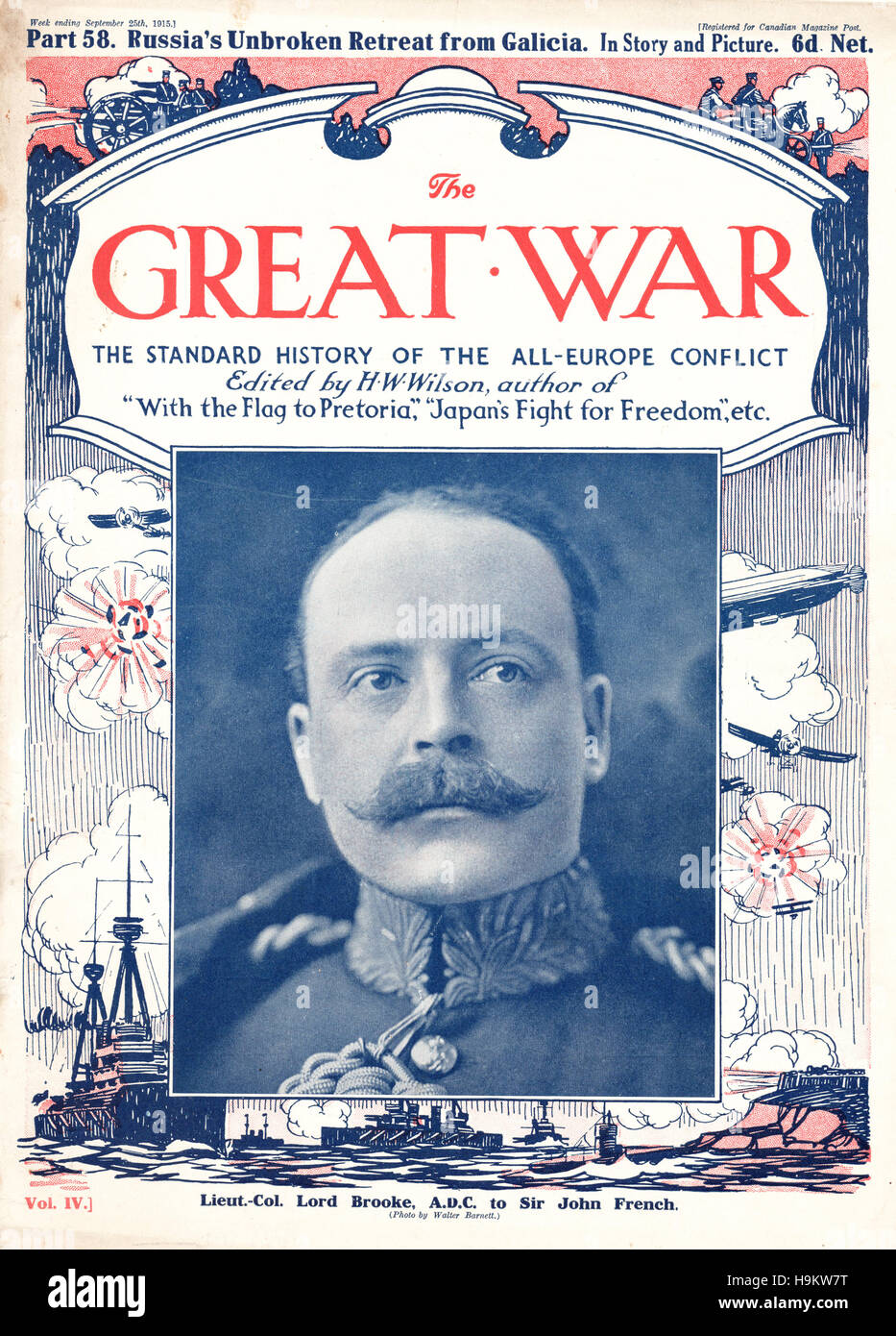 1915 The Great War front page Lt . Colonel Lord Brooke Stock Photo