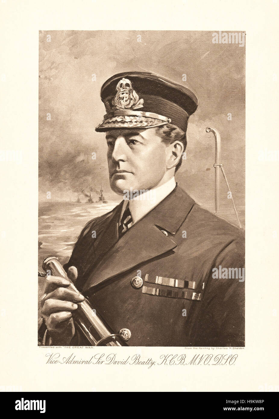 1915 The Great War portrait of Vice Admiral Sir David Beatty Stock Photo