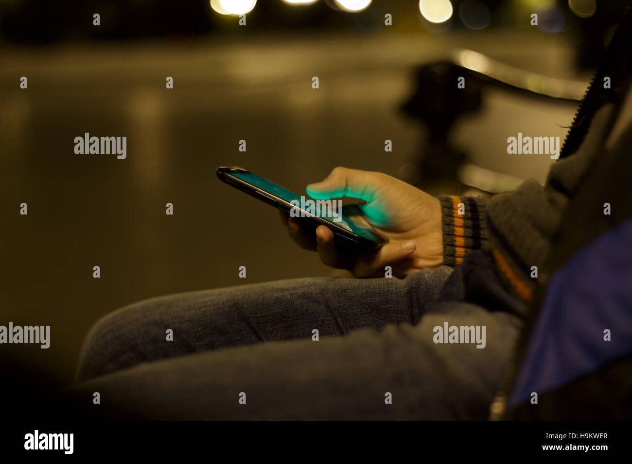 Close up of a man using mobile smart phone Stock Photo - Alamy