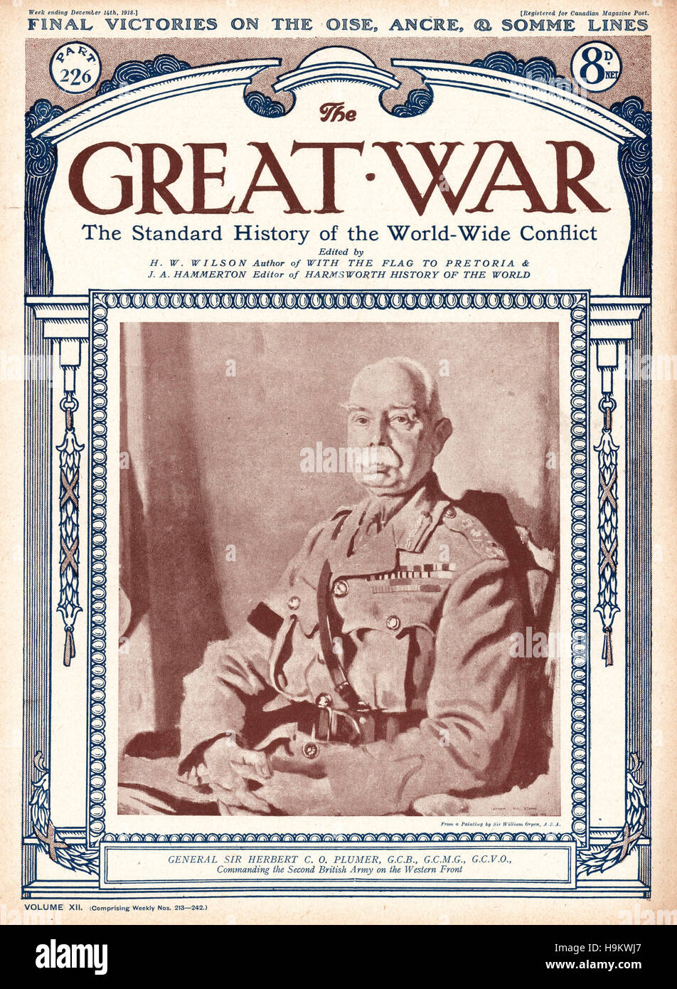 1918 The Great War front page General Sir Herbert Plumer Stock Photo