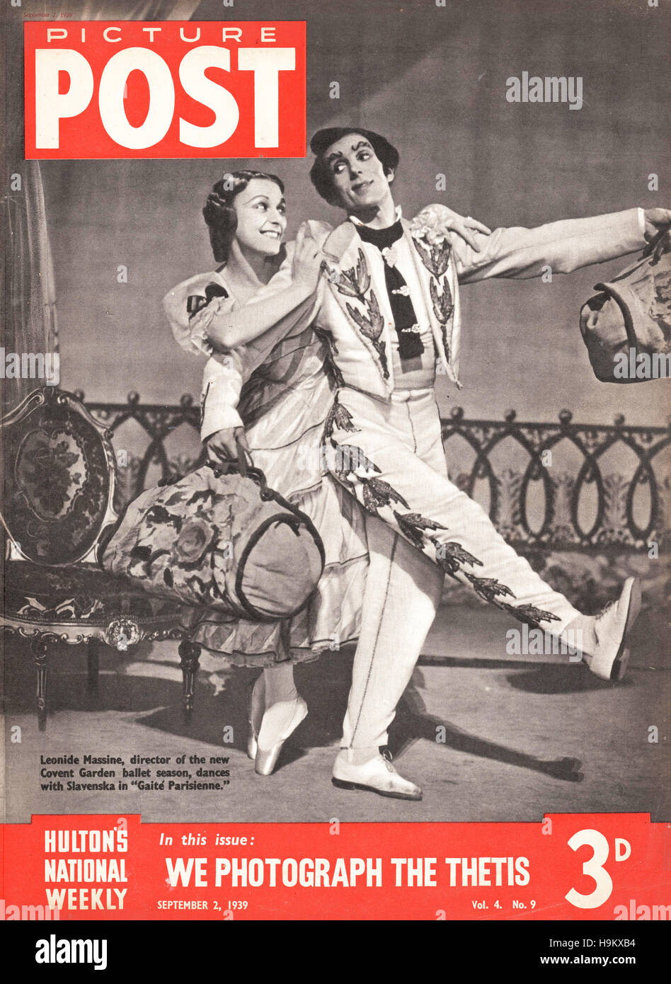 1939 Picture Post Ballet dancer Leonide Massine with Slavenska Stock Photo
