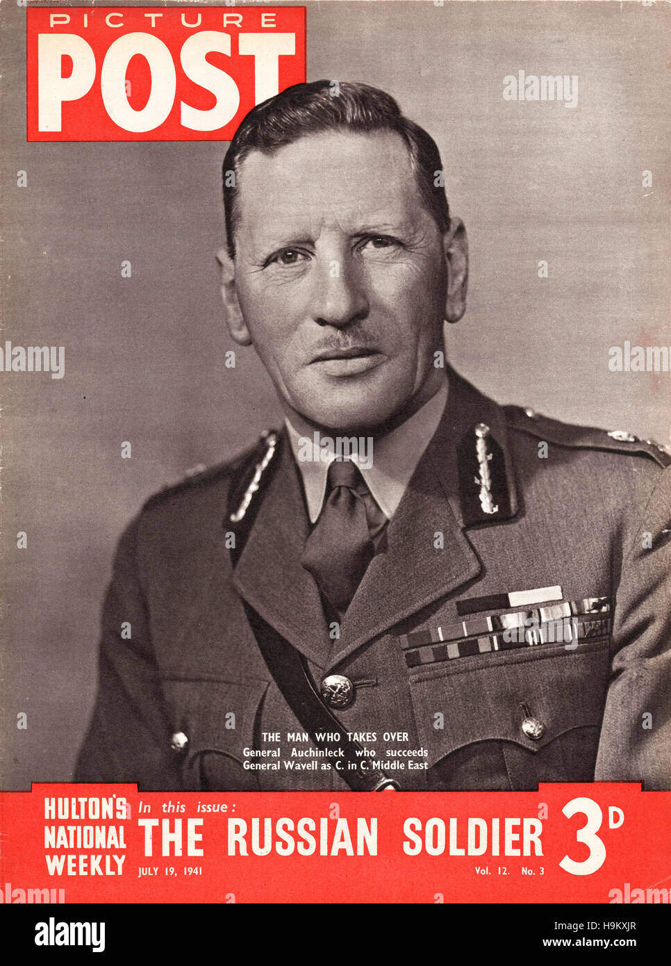 1941 Picture Post Field Marshal Sir Claude John Eyre Auchinleck Stock Photo