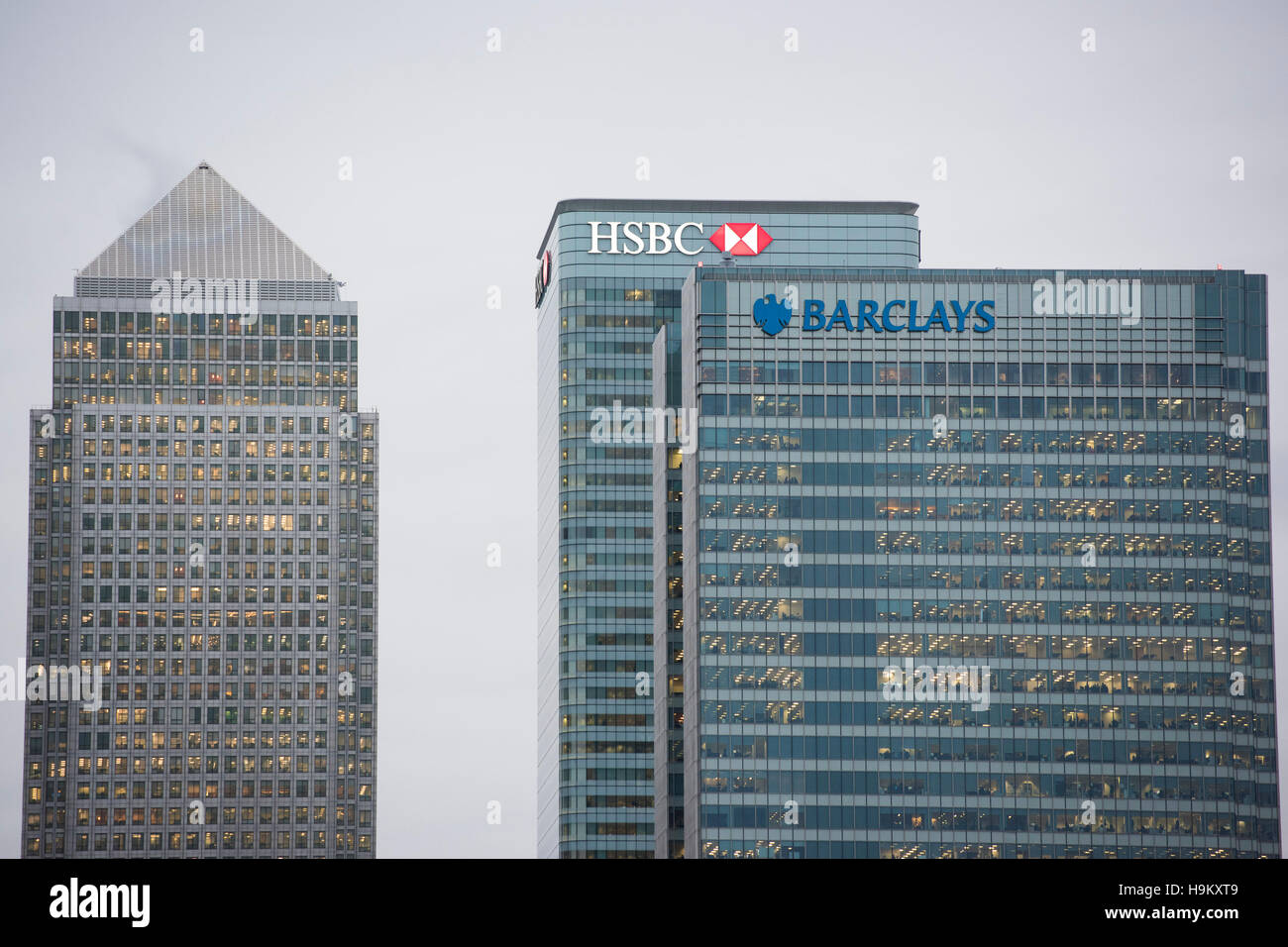 General View Of Canary Wharf In London Showing The Headquarters