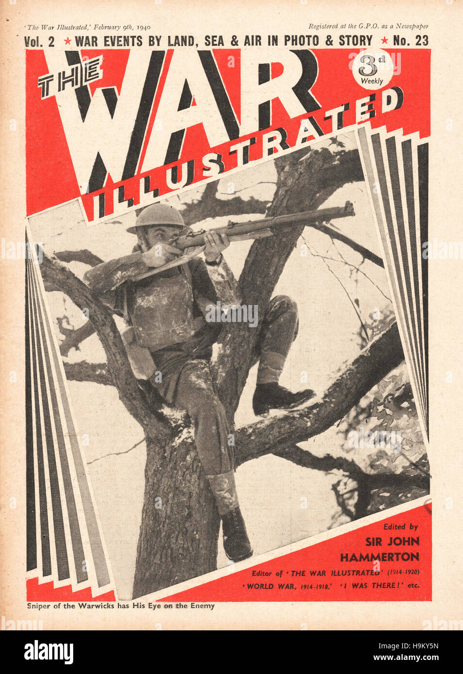 1940 War Illustrated British sniper Stock Photo