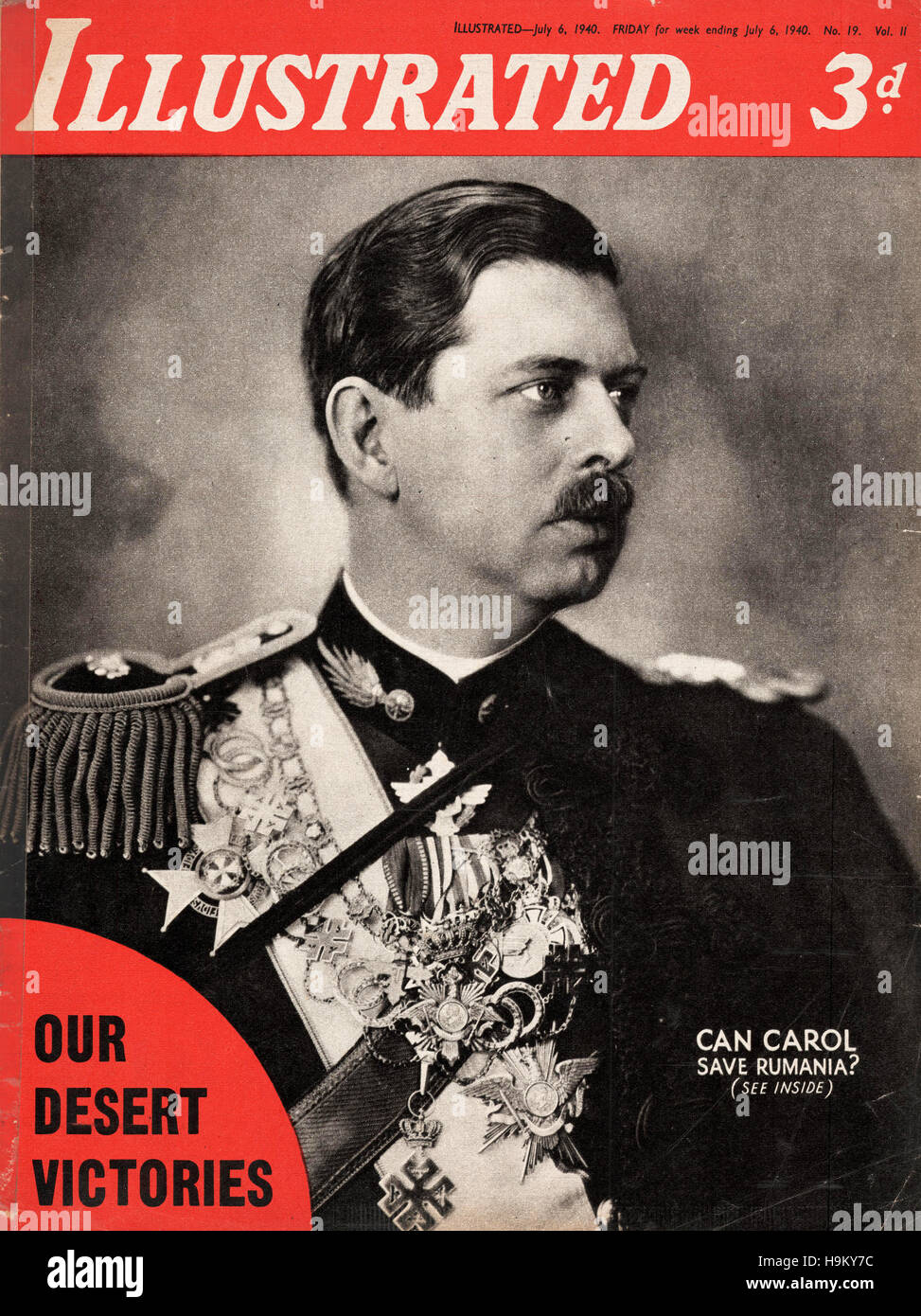 1940 Illustrated King Carol of Romania Stock Photo - Alamy