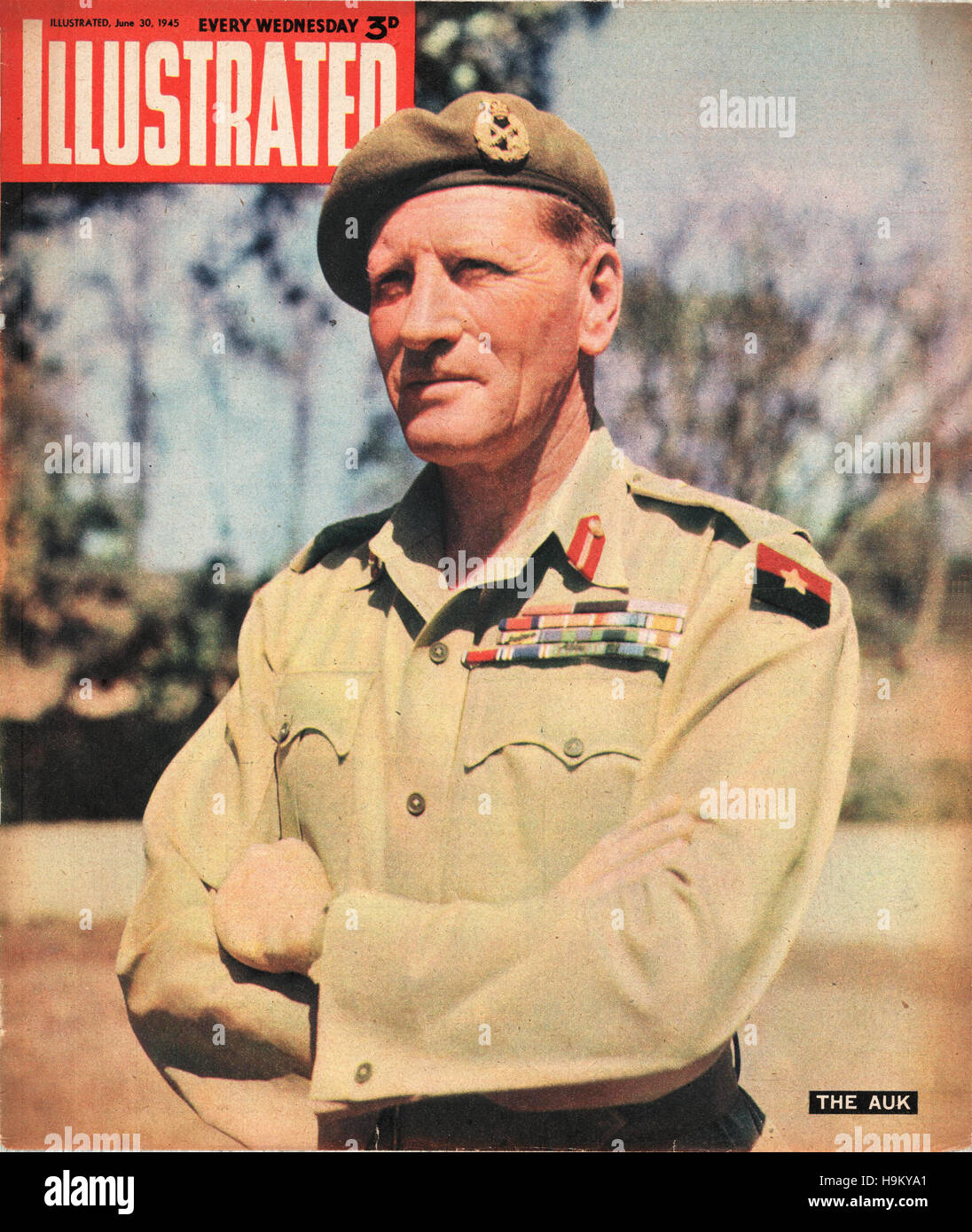 1945 Illustrated Field Marshal Sir Claude John Eyre Auchinleck Stock Photo