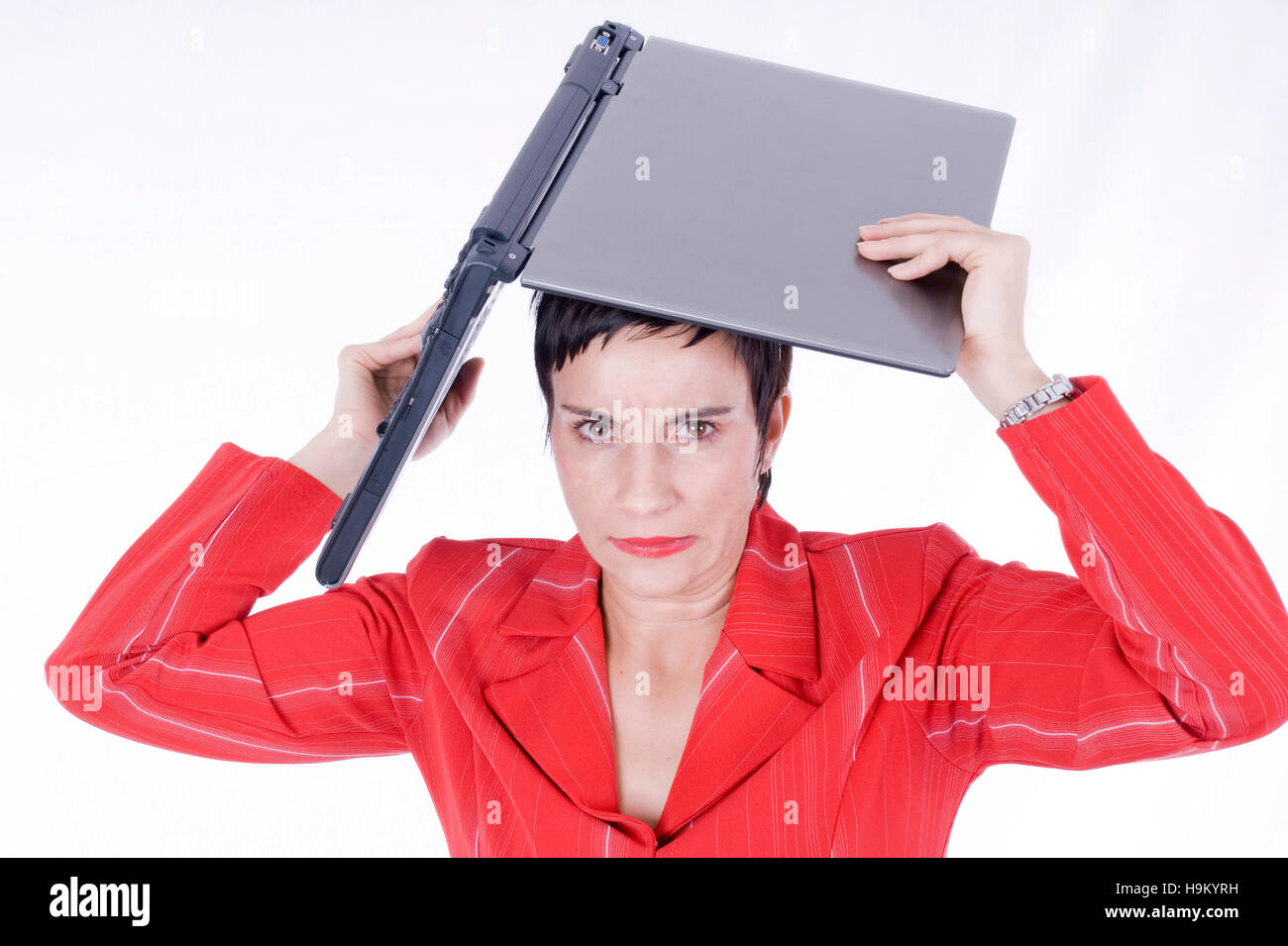 businesswoman-laptop-over-her-head-stock-photo-alamy