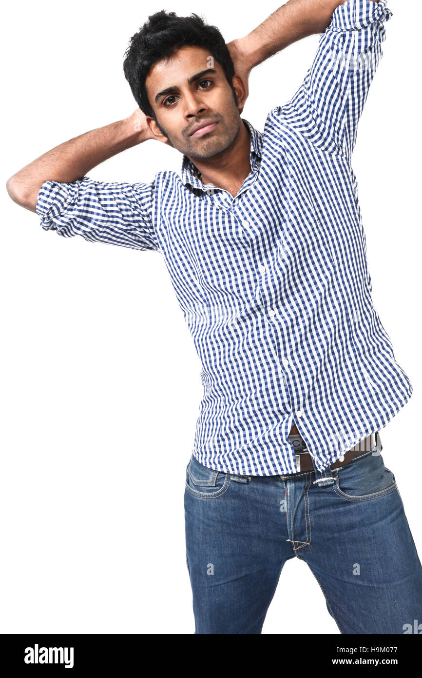 portrait of young man on white background Stock Photo - Alamy