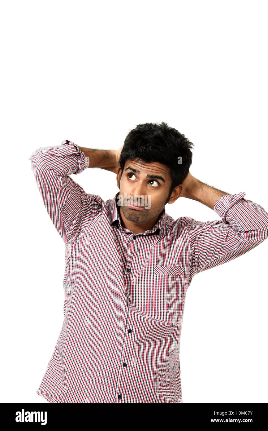 portrait of young man on white background Stock Photo - Alamy