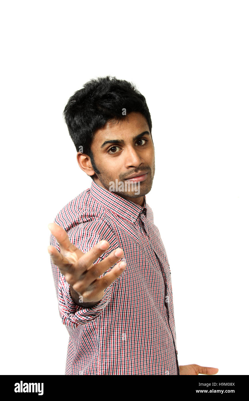 portrait of young man on white background Stock Photo - Alamy