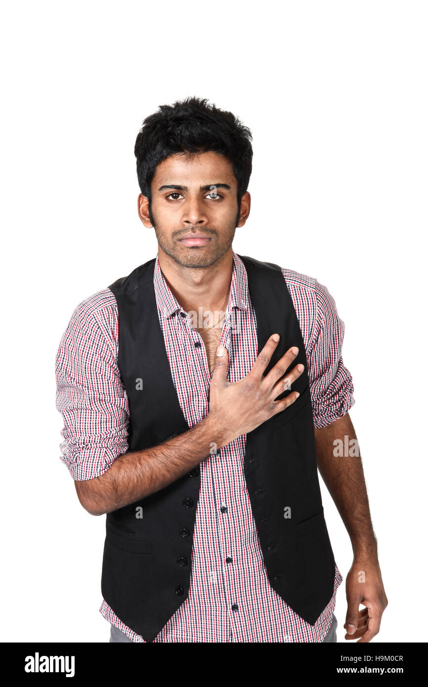 portrait of young man on white background Stock Photo - Alamy