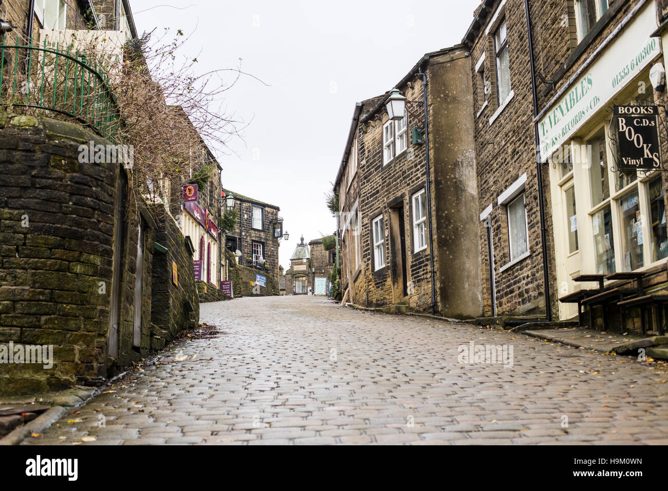 Main Street at Haworth Village, West Yorkshire, England Stock Photo Alamy