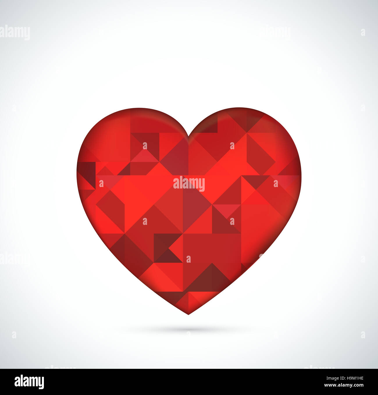 Red heart of the polygonal geometric shapes Stock Photo