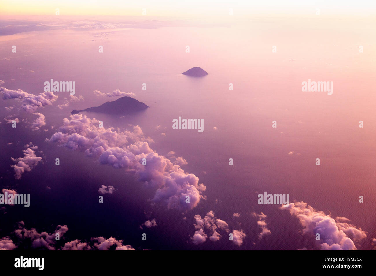 Italy, Sicily, aerial view of clouds and the sea Stock Photo - Alamy