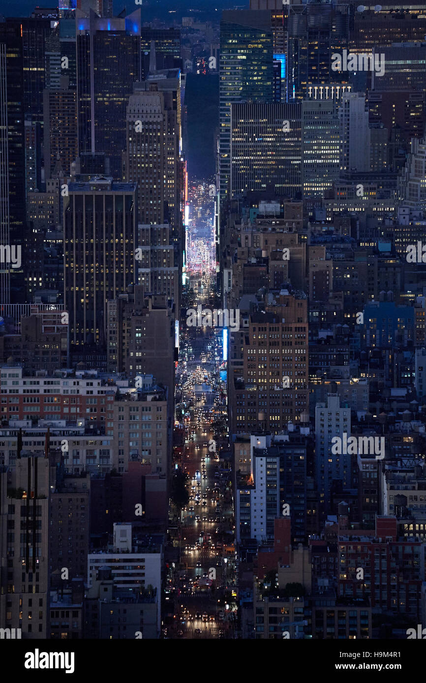 USA, New York City, Rush hour traffic on 7th Avenue Stock Photo