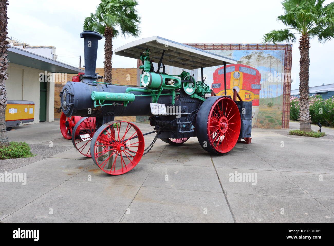 A 1911 steam traction engine in America. Stock Photo